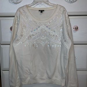 White sparkly sweatshirt